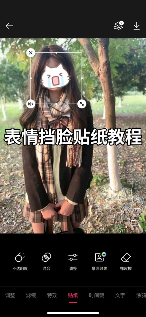 美图秀秀挡脸贴纸在哪里_遮挡隐私美化照片