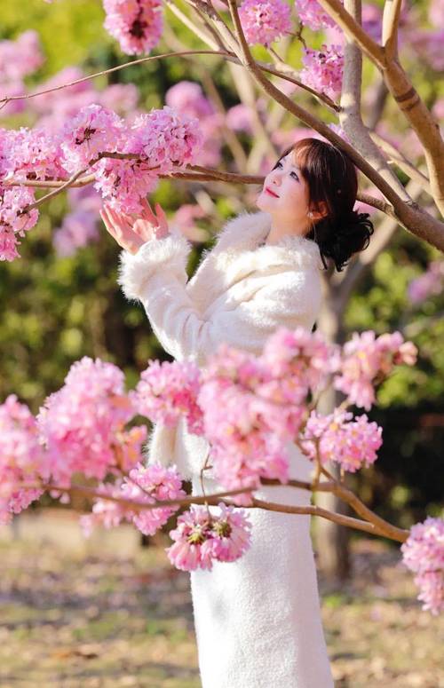 人和花一起拍照怎么拍好看_姿势光线色彩全攻略