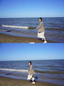 海边怎样拍照好看图片_潮汐互动抓拍，显高显瘦大长腿！