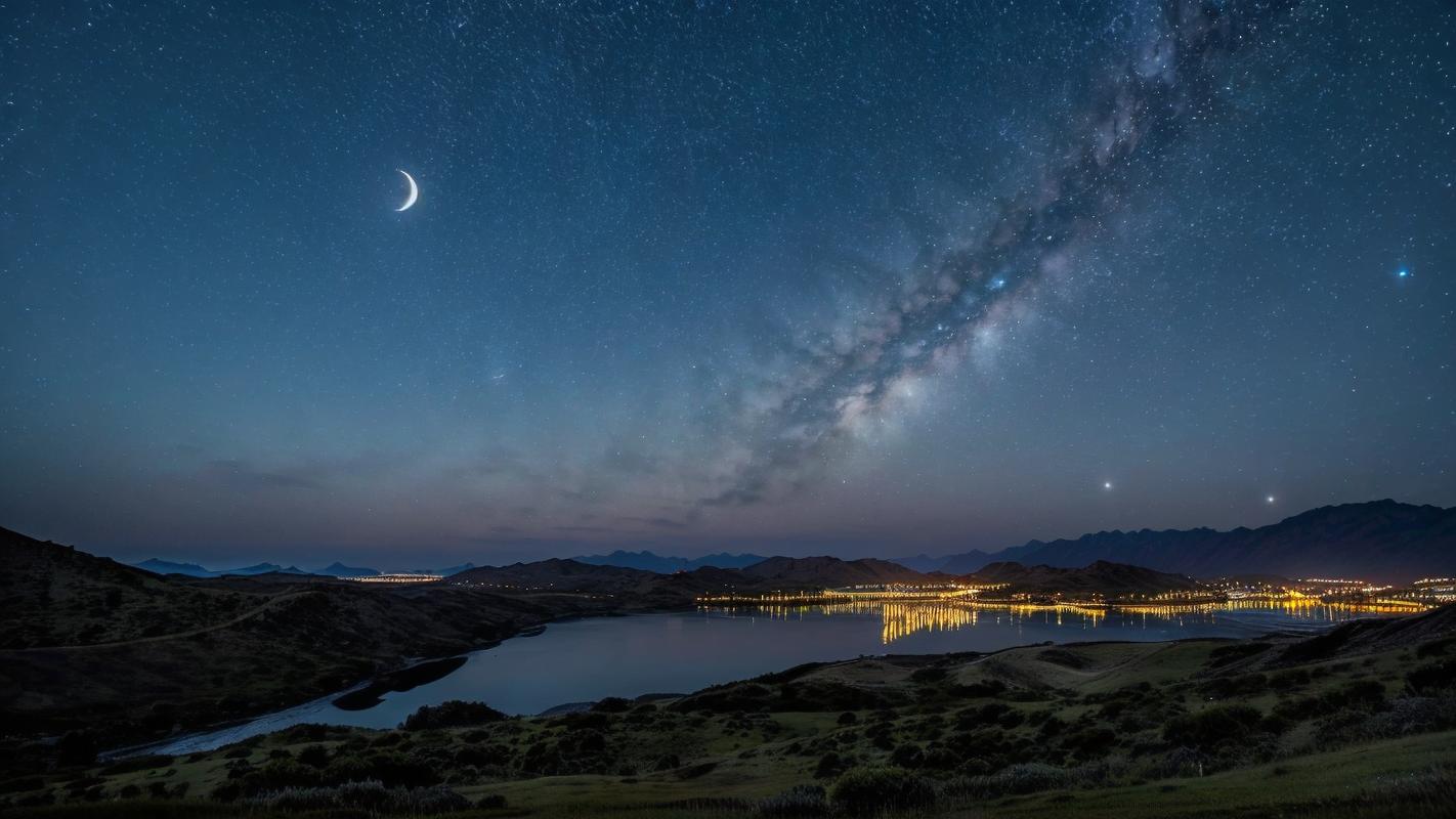 明月星空图片真实拍照_黑龙江无人机拍明月星空，美景震撼人心